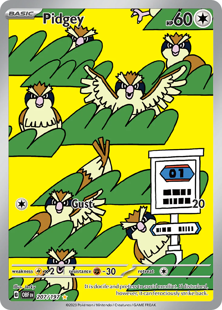 Pidgey (207/197) - [Illustration Rare] Obsidian Flames (OBF)