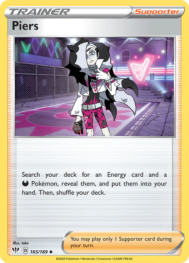 Piers (165/189) - [Reverse Holo] Darkness Ablaze (DAA)