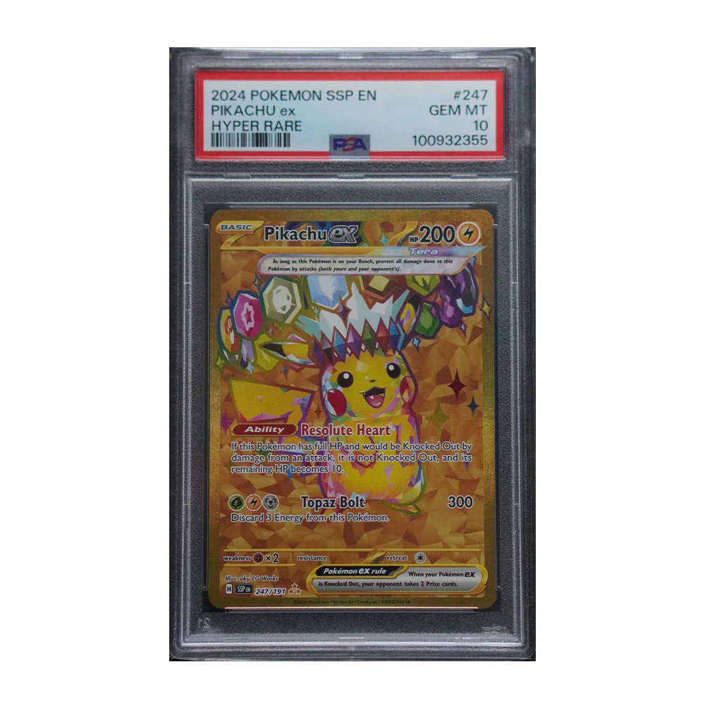 Pikachu ex 247/191 [Holo, Graded PSA 10] - SV08: Surging Sparks (SV08)