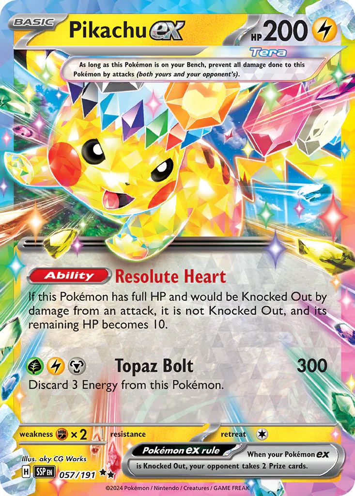Pikachu ex (57/191) - [Holo Foil] Surging Sparks (SSP)
