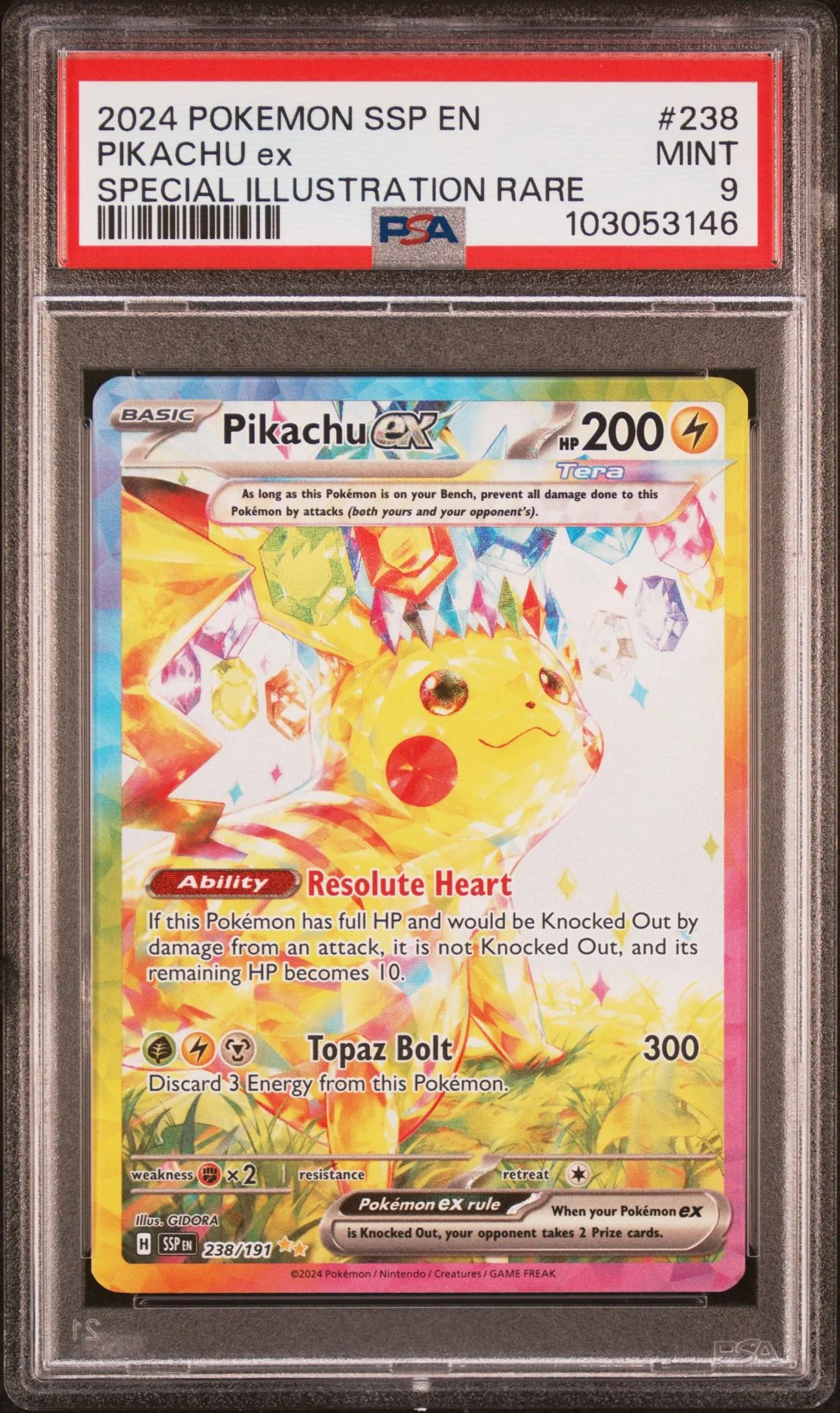 Pikachu Ex Special Illustration Rare #238 - [Graded PSA 9] Surging Sparks - Image 2