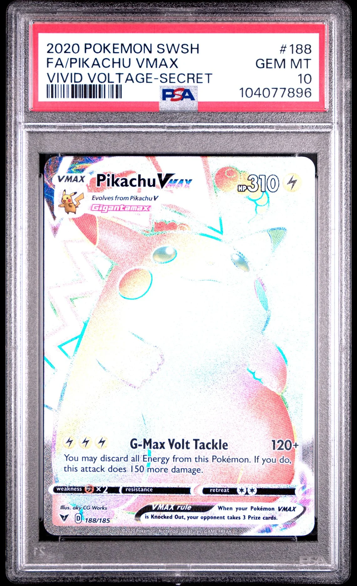 Pikachu Vmax Secret #188 - [Graded PSA 10] Sword & Shield Vivid Voltage