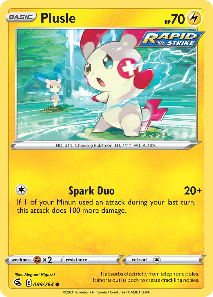 Plusle (89/264) - [Reverse Holo] Fusion Strike (FST)