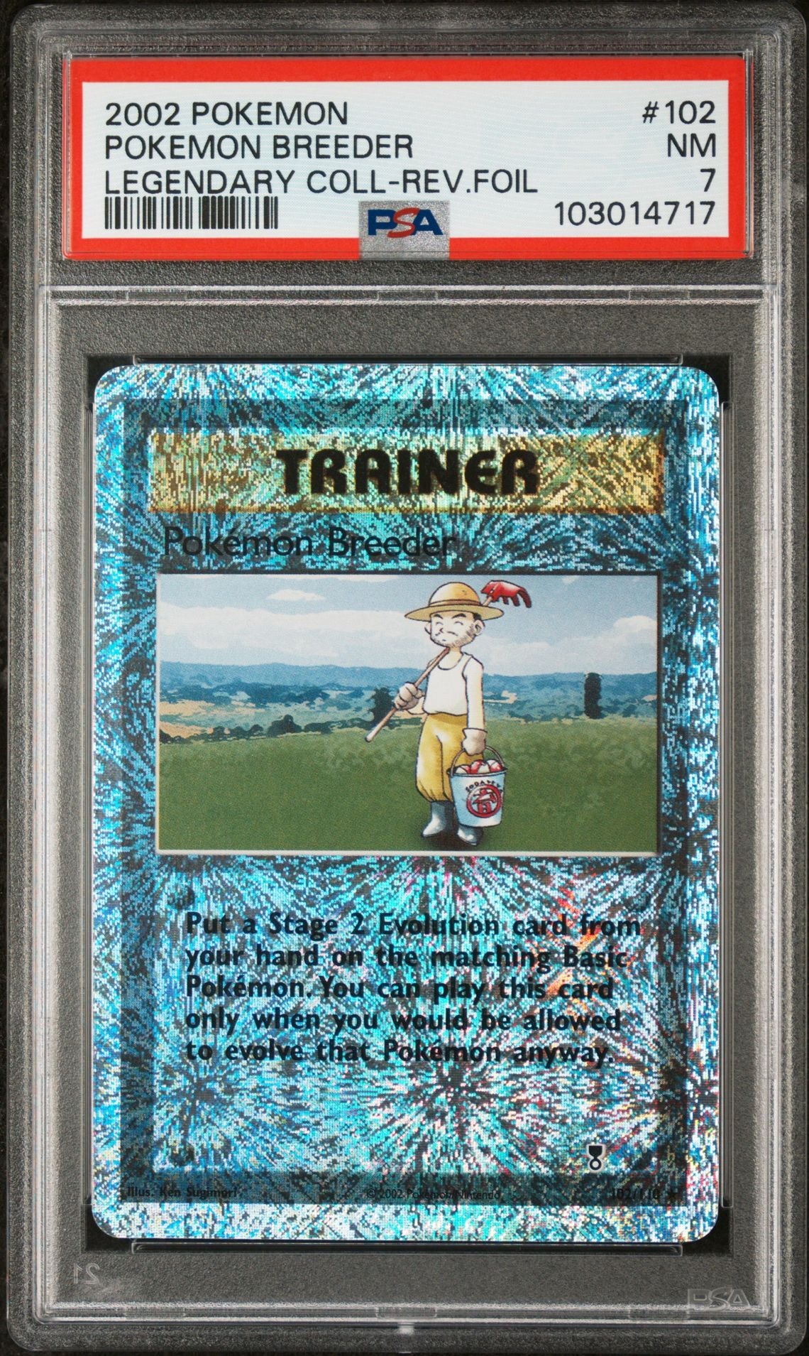 Pokemon Breeder #102 - [Reverse Holo, Graded PSA 7] Legendary Collection