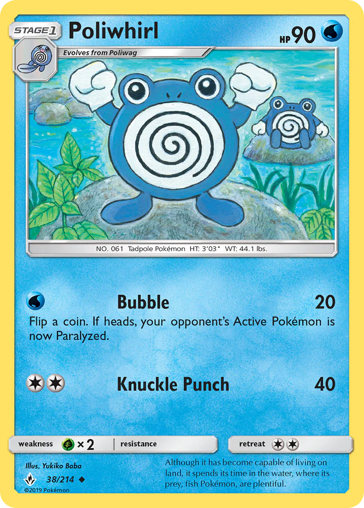 Poliwhirl (38/214) - [Reverse Holo] Unbroken Bonds (UNB)