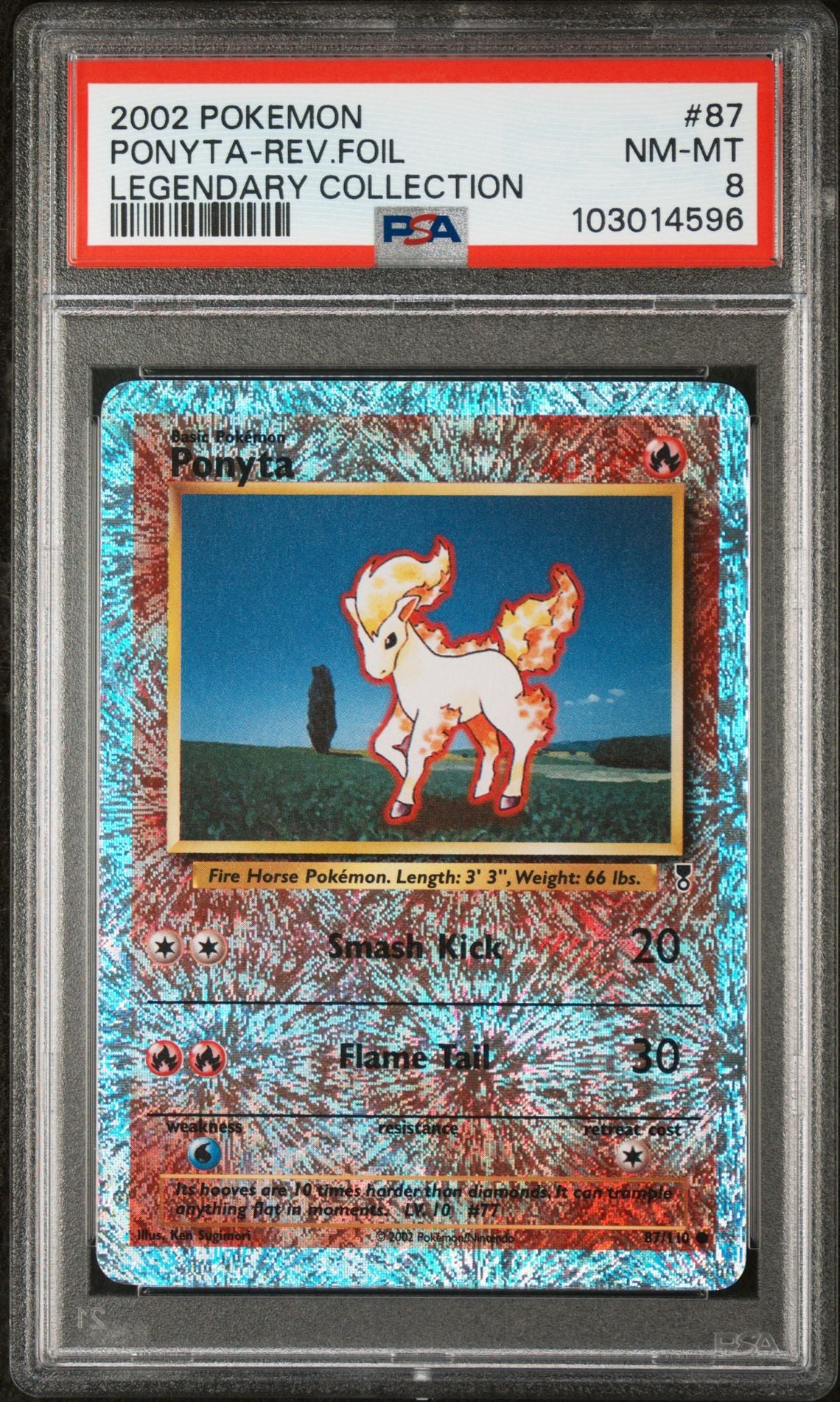 Ponyta #87 - [Reverse Holo, Graded PSA 8] Legendary Collection - Image 2