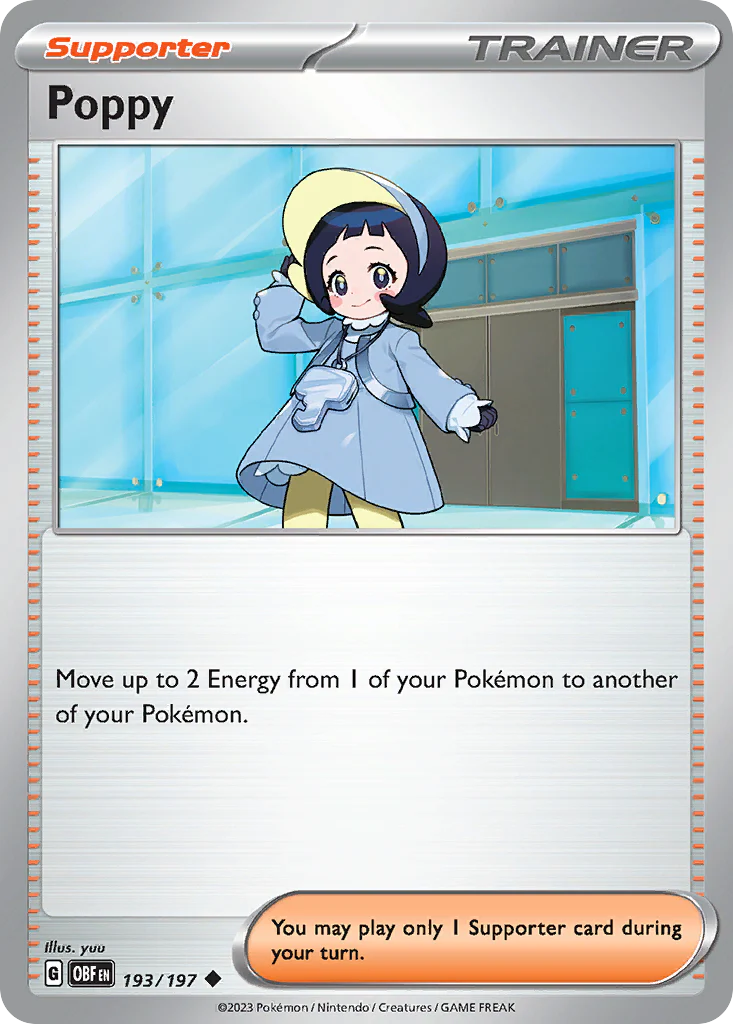 Poppy (193/197) - [Reverse Holo] Obsidian Flames (OBF)