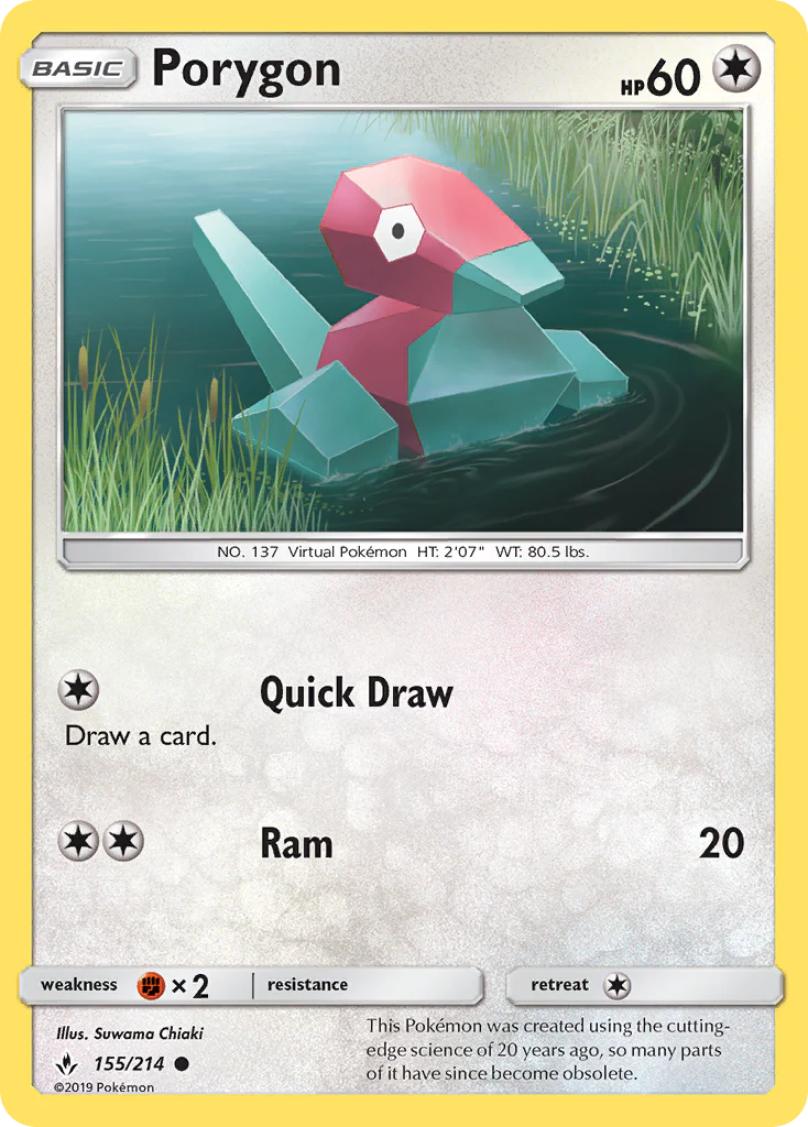 Porygon (155/214) - [Reverse Holo] Unbroken Bonds (UNB)
