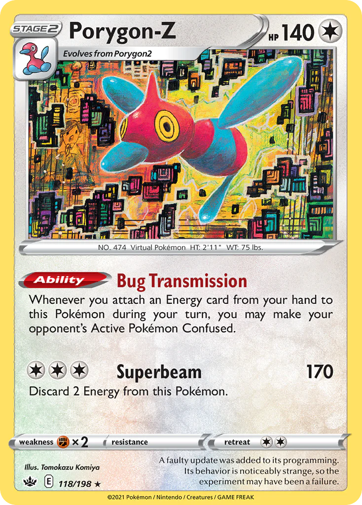 Porygon-Z (118/198) - [Reverse Holo] Chilling Reign (CRE)