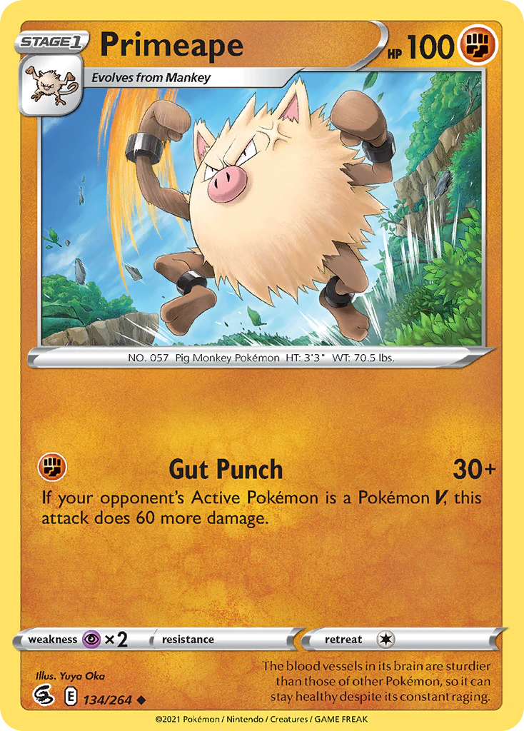 Primeape (134/264) - [Reverse Holo] Fusion Strike (FST)