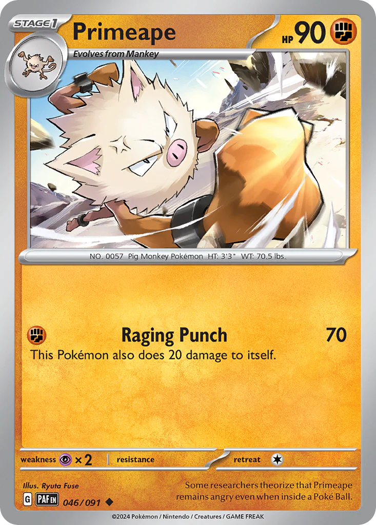 Primeape (46/91) - [Reverse Holo] Paldean Fates (PAF)
