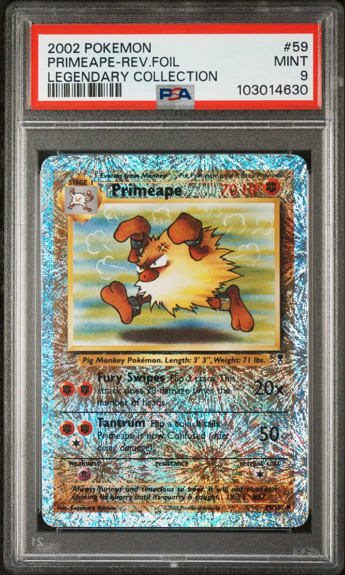 Primeape #59 - [Reverse Holo, Graded PSA 9] Legendary Collection - Image 2