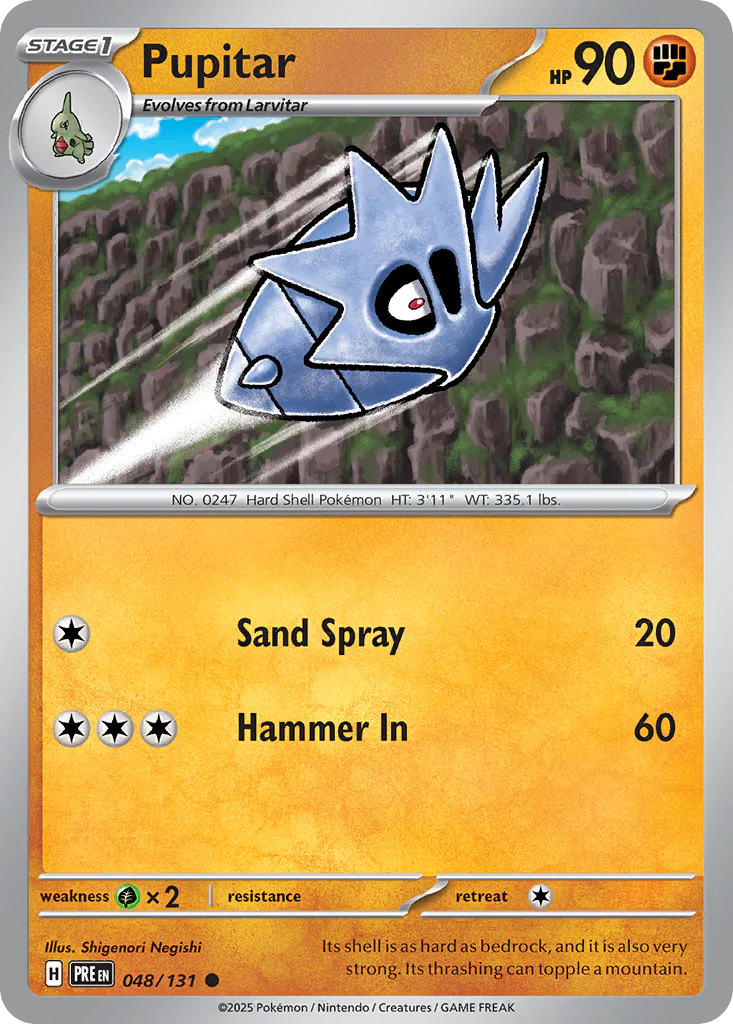 Pupitar (48/131) - [Reverse Holo] Prismatic Evolutions (PRE)