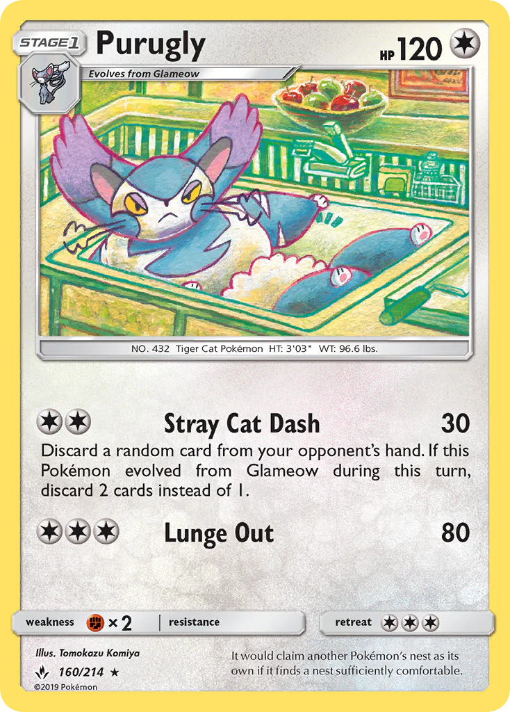 Purugly (160/214) - [Reverse Holo] Unbroken Bonds (UNB)
