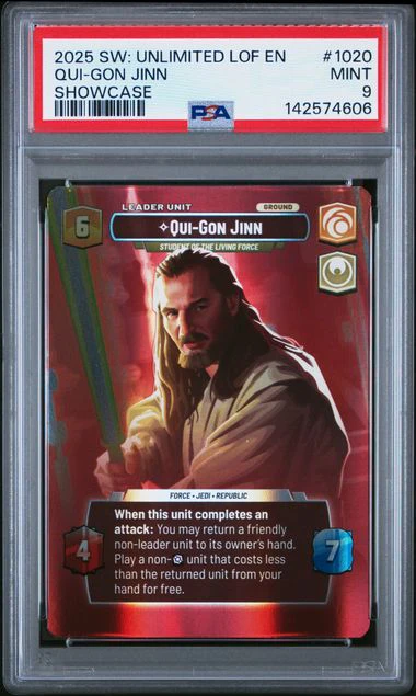 Qui-Gon Jinn - Student of the Living Force (Showcase) #1020 - [Graded PSA 9] Legends of the Force (LOF)