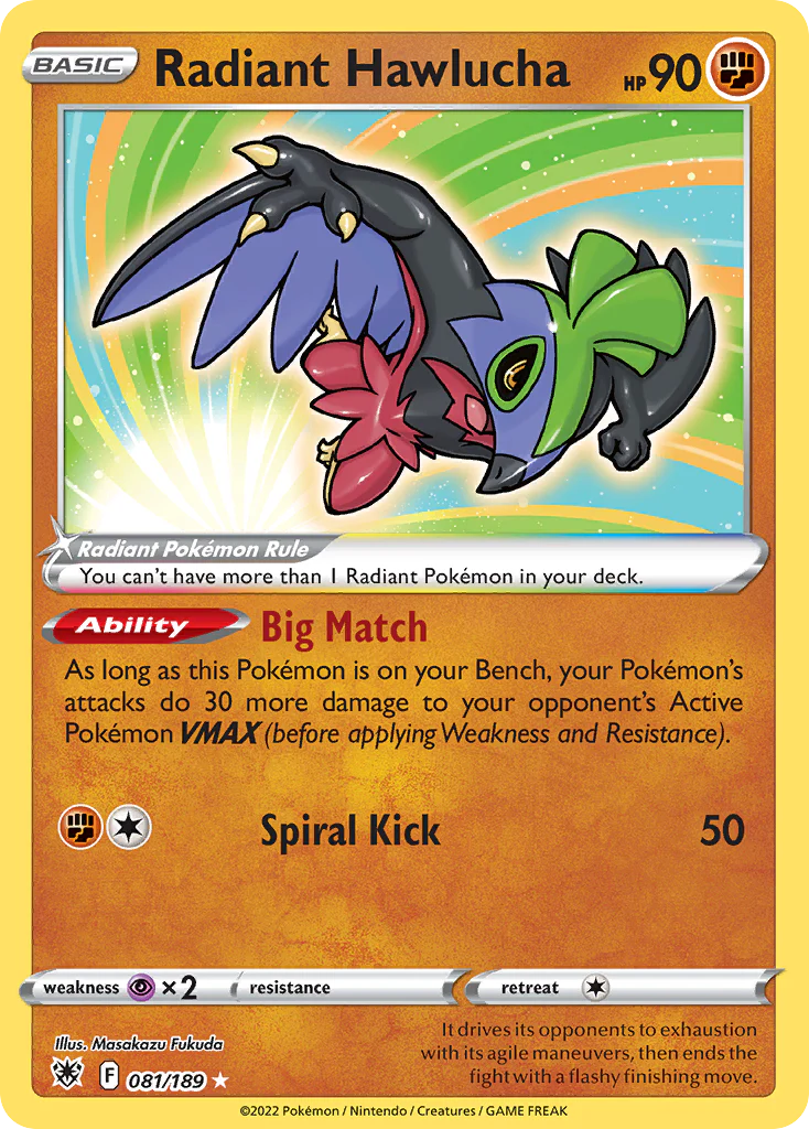 Radiant Hawlucha (81/189) - [Radiant Holo] Astral Radiance (ASR)