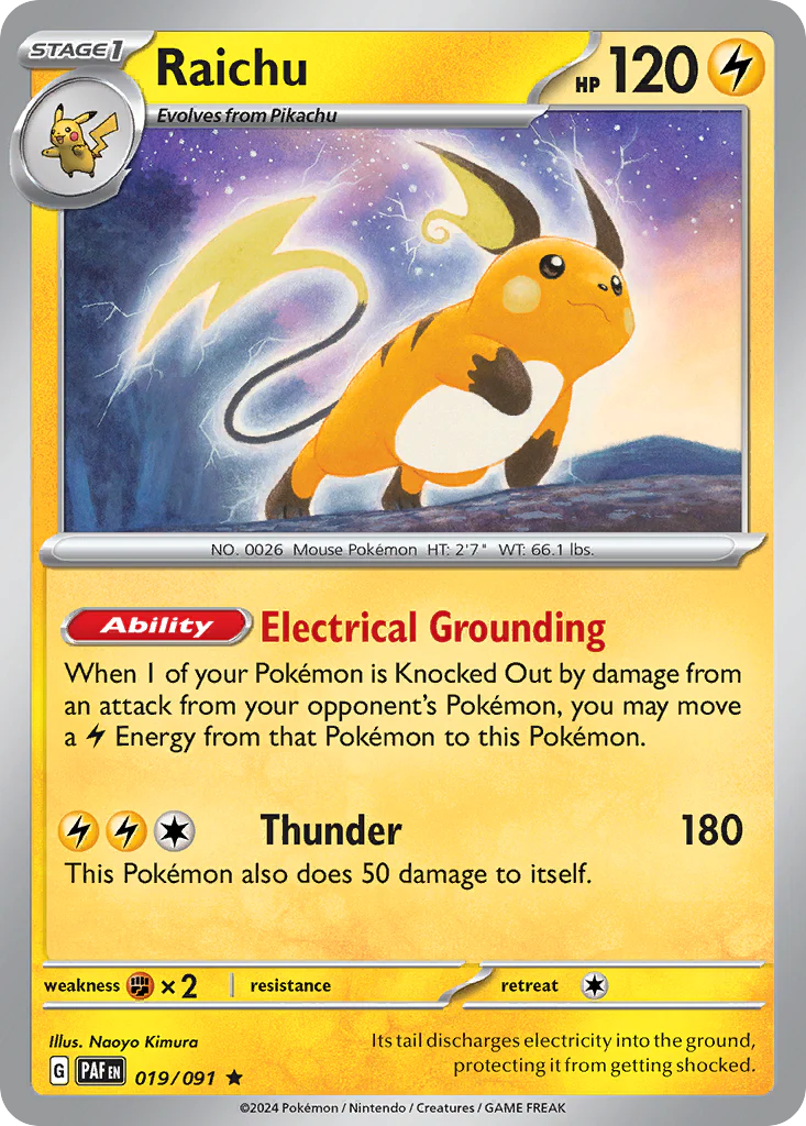 Raichu (19/91) - [Reverse Holo] Paldean Fates (PAF)