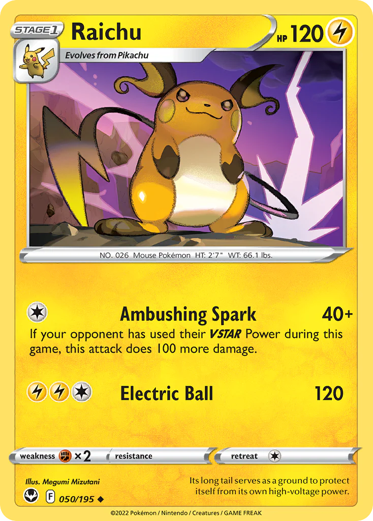 Raichu (50/195) - Silver Tempest (SIT)