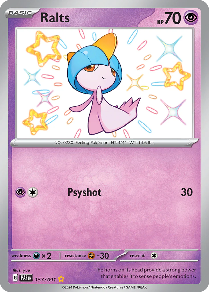 Ralts (153/91) - [Shiny Holo] Paldean Fates (PAF)