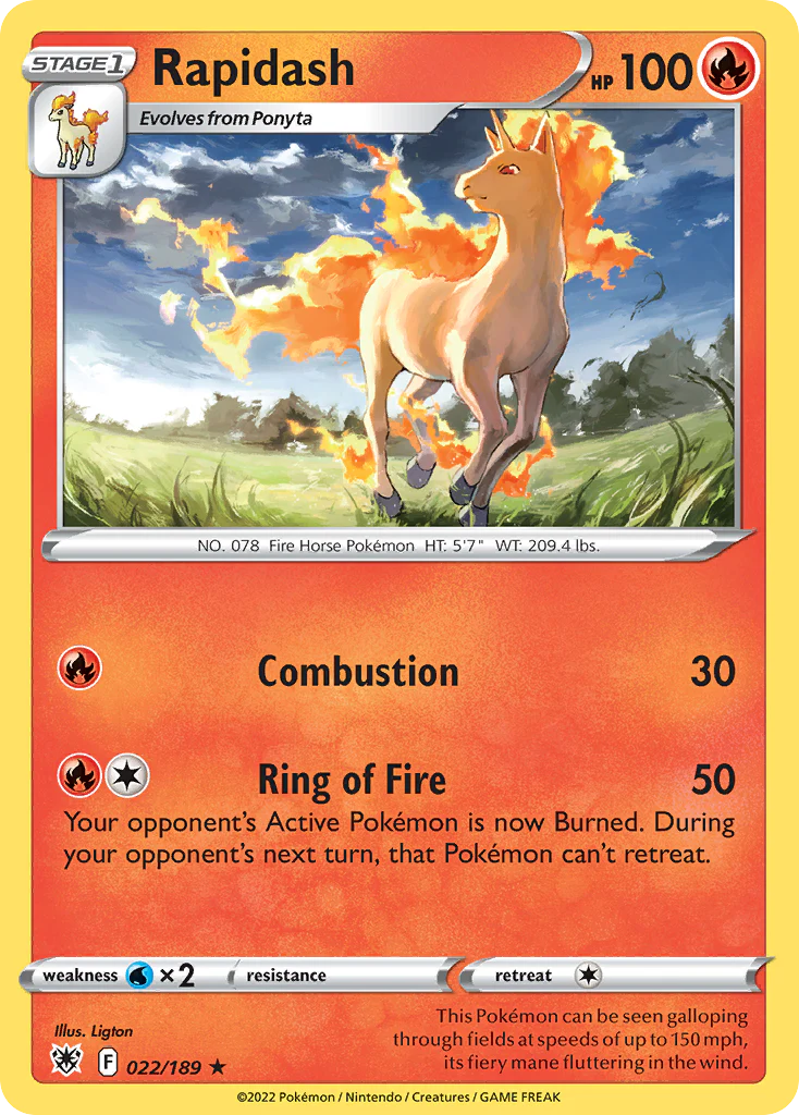 Rapidash (22/189) - [Reverse Holo] Astral Radiance (ASR)