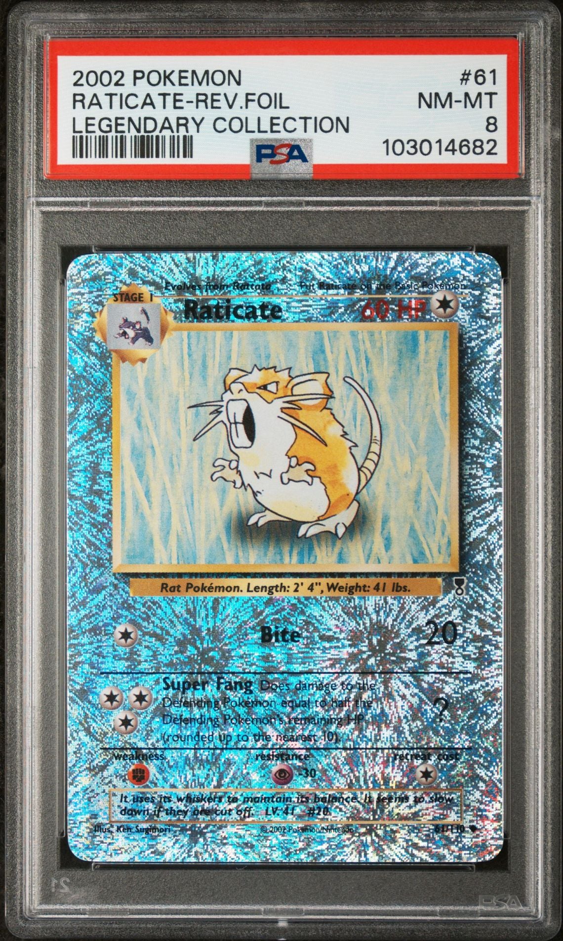 Raticate #61 - [Reverse Holo, Graded PSA 8] Legendary Collection - Image 2