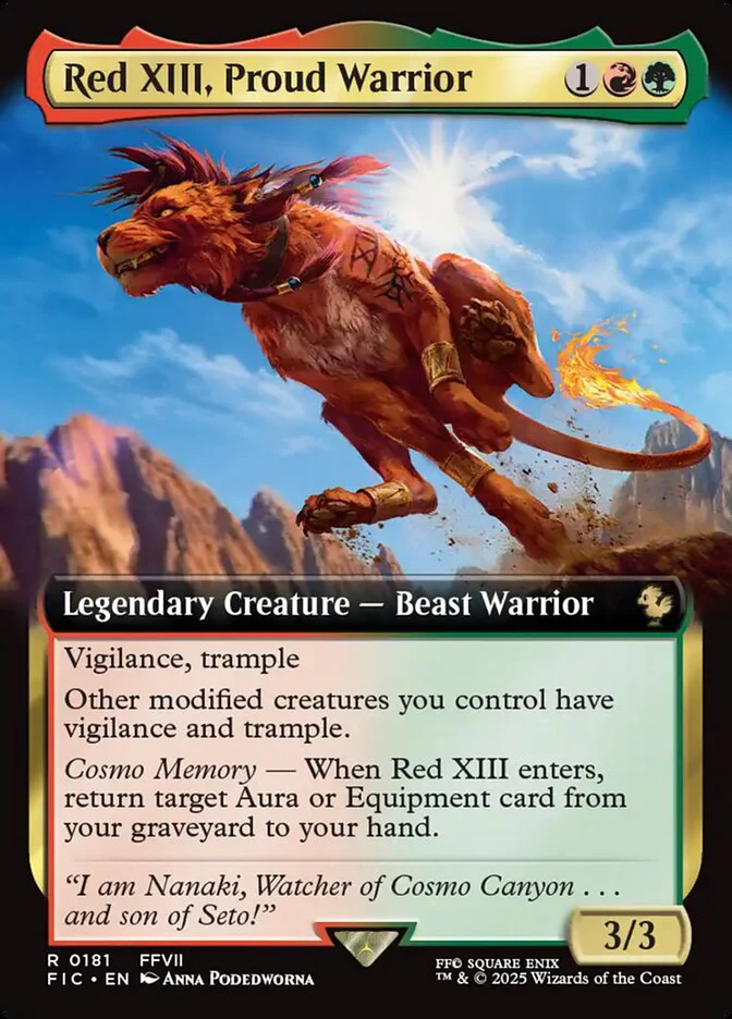 Red XIII, Proud Warrior (181) - [Extended Art] Final Fantasy Commander (FIC)