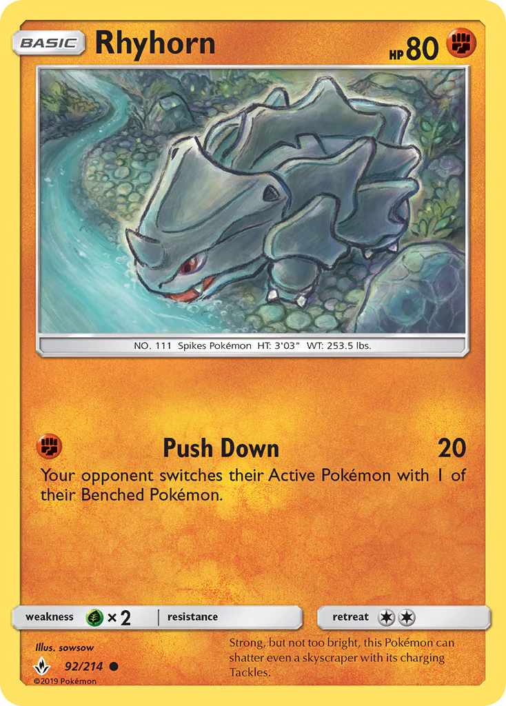 Rhyhorn (92/214) - Unbroken Bonds (UNB)