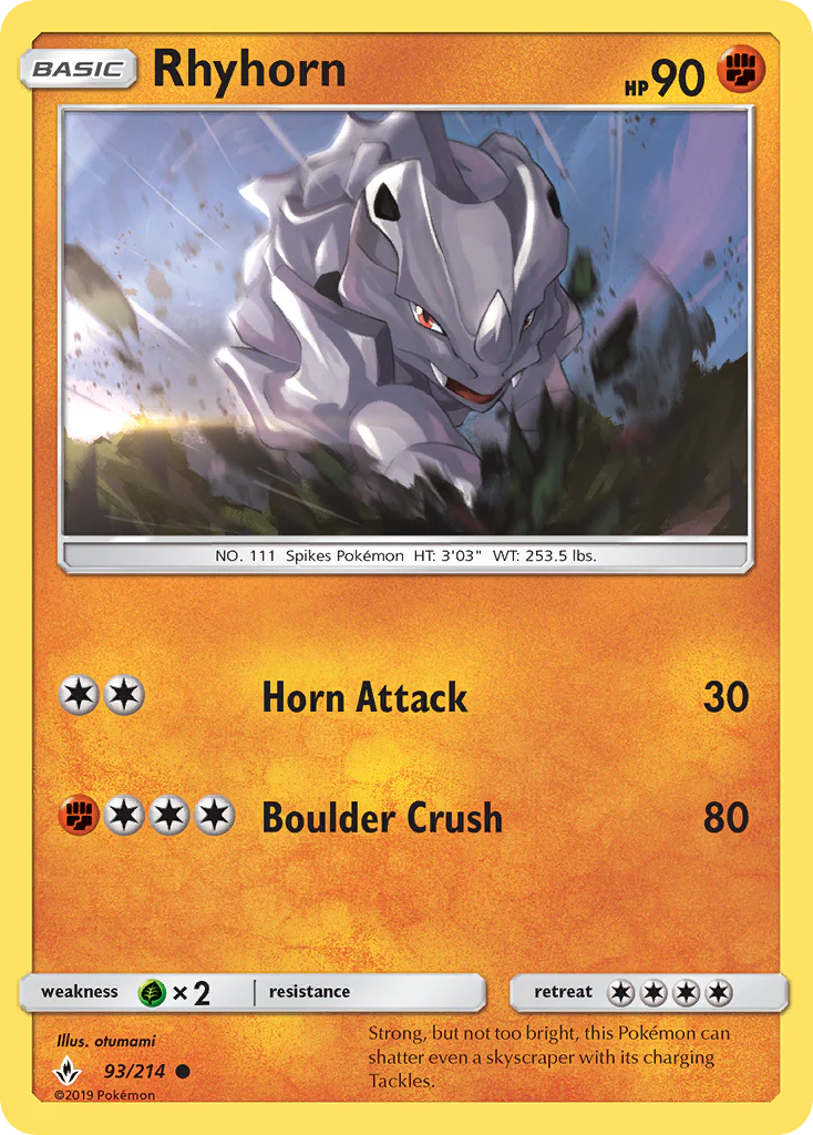Rhyhorn (93/214) - [Reverse Holo] Unbroken Bonds (UNB)
