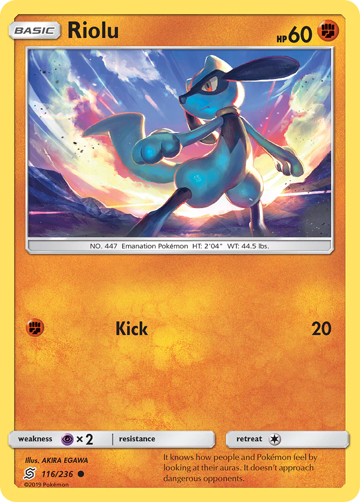 Riolu (116/236) - [Reverse Holo] Unified Minds (UNM)