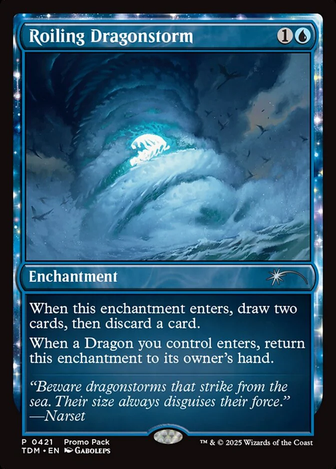 Roiling Dragonstorm (421) - [Foil, Promo] Tarkir: Dragonstorm (TDM)