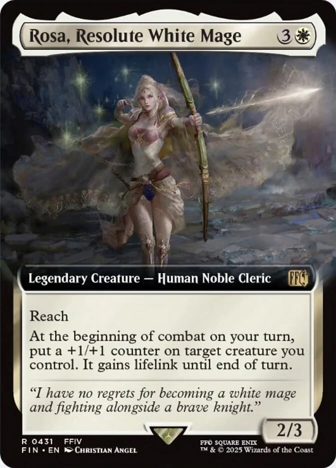 Rosa, Resolute White Mage (431) - [Foil, Extended Art] Final Fantasy (FIN)