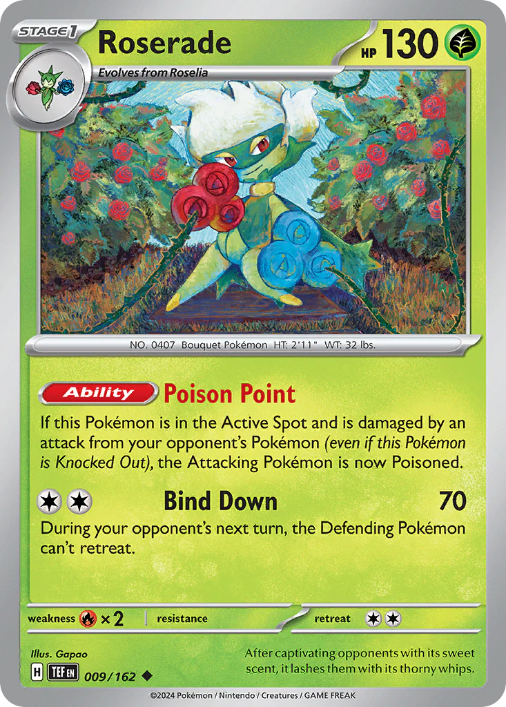 Roserade (9/162) - [Reverse Holo] Temporal Forces (TEF)