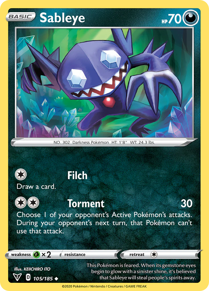 Sableye (105/185) - [Reverse Holo] Vivid Voltage (VIV)