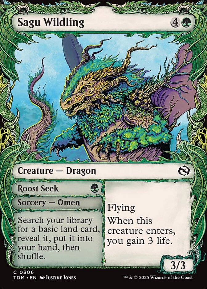 Sagu Wildling // Roost Seek (306) - [Foil, Showcase] Tarkir: Dragonstorm (TDM)