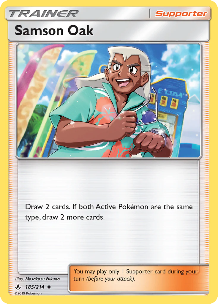 Samson Oak (185/214) - [Reverse Holo] Unbroken Bonds (UNB)
