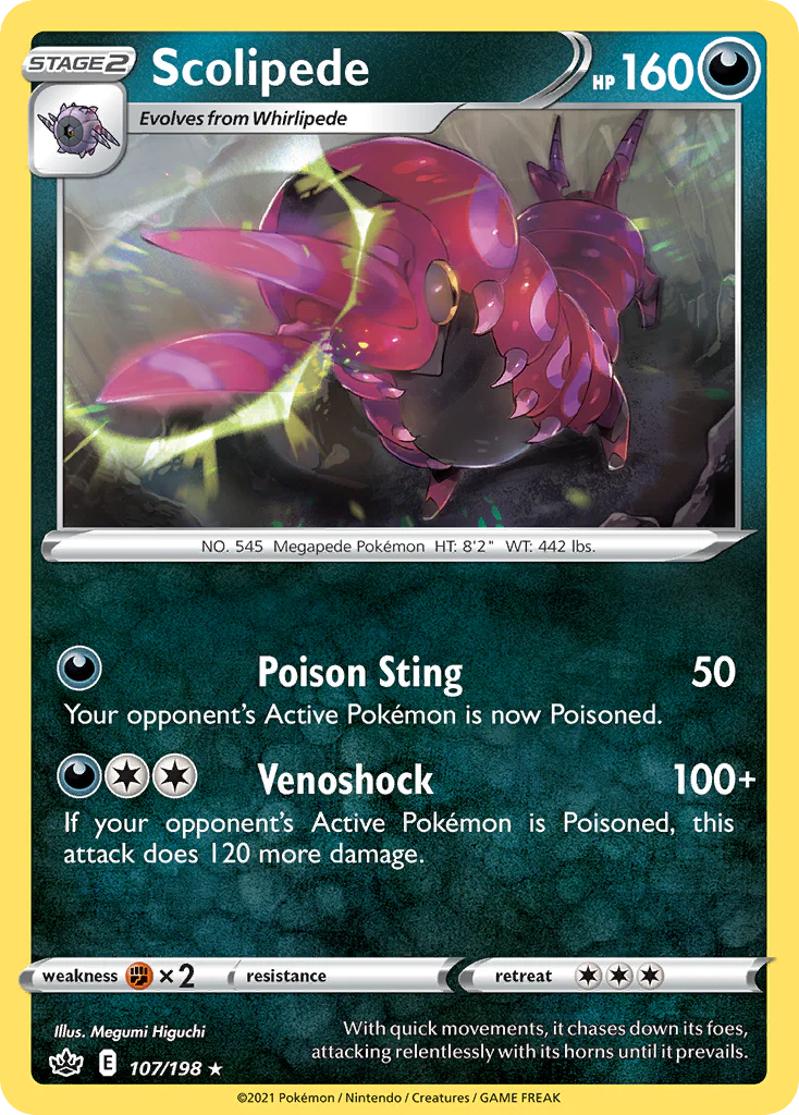 Scolipede (107/198) - [Reverse Holo] Chilling Reign (CRE)