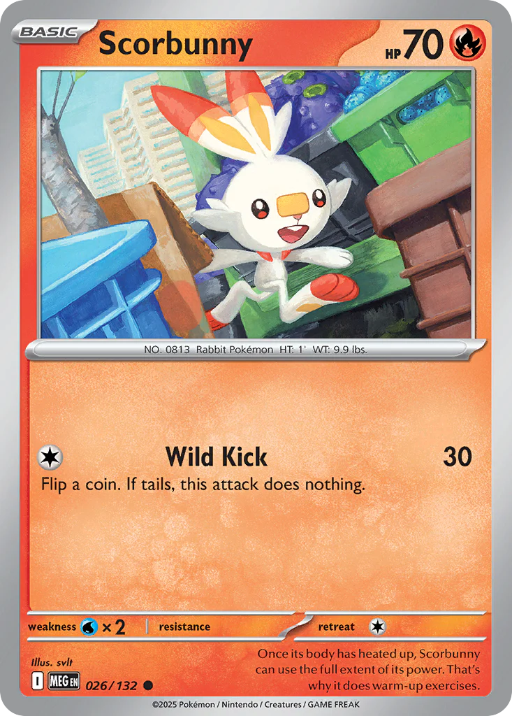 Scorbunny (26/132) - [Reverse Holo] Mega Evolution (MEG)
