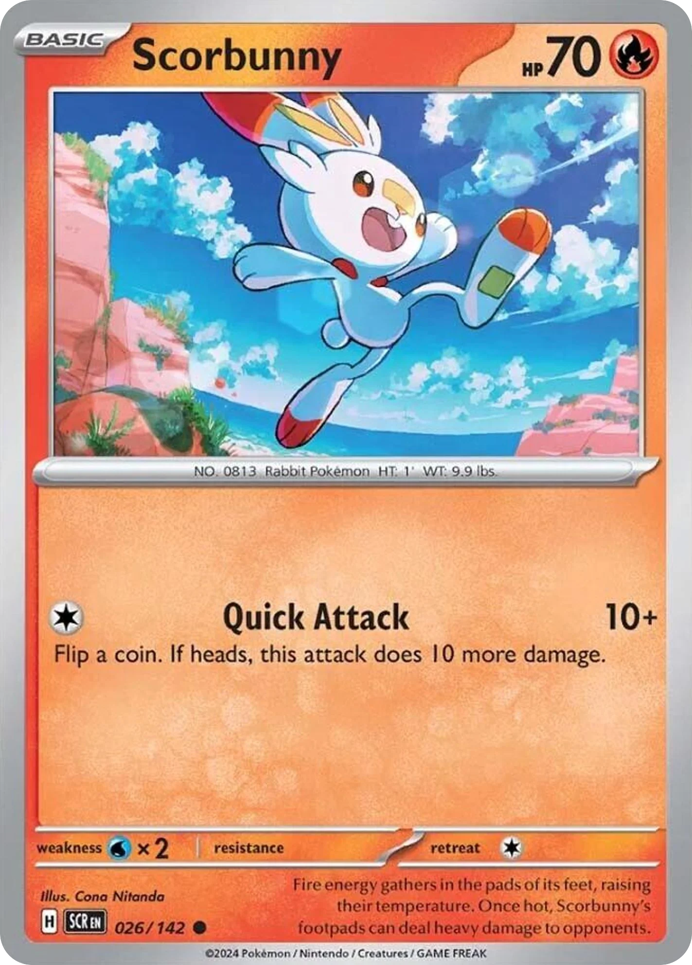 Scorbunny (26/142) - [Reverse Holo] Stellar Crown (SCR)