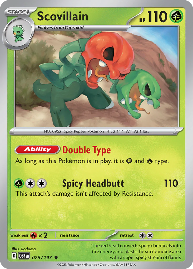 Scovillain (25/197) - [Holo Foil] Obsidian Flames (OBF)