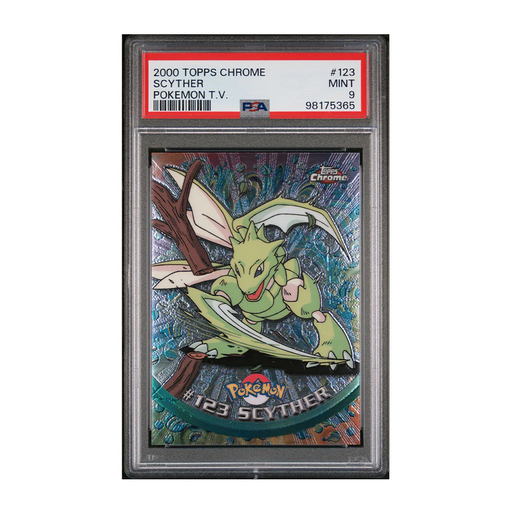 Scyther 123 [Holo, Graded PSA 9] - Pokemon 2000 Topps Chrome