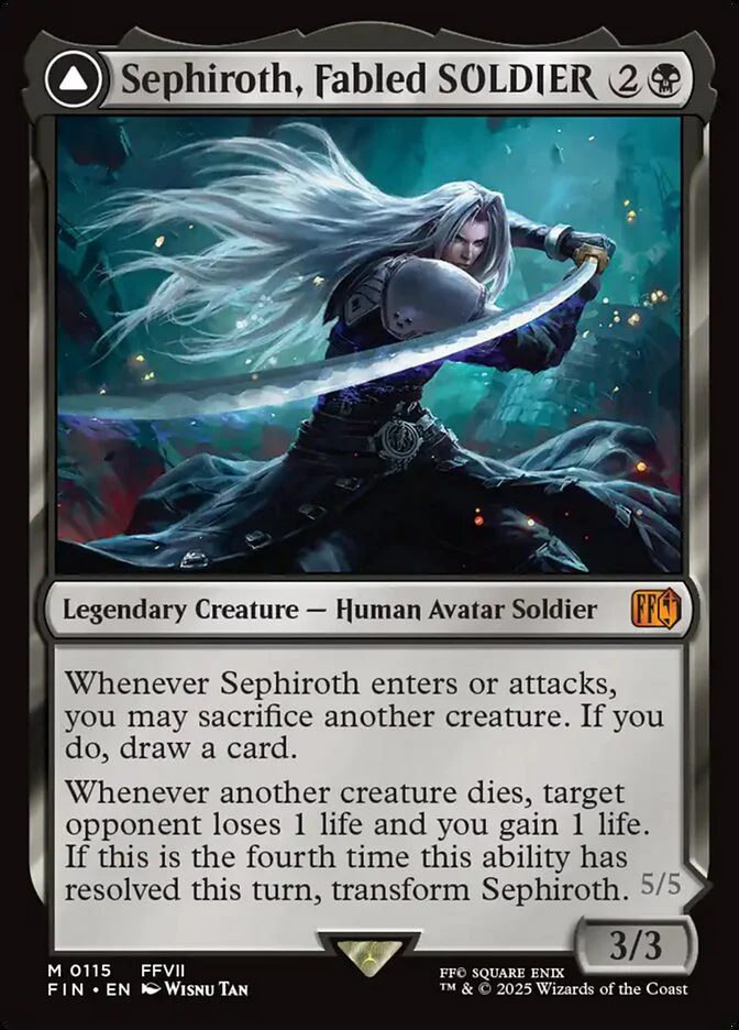 Sephiroth, Fabled SOLDIER // Sephiroth, One-Winged Angel (115) - [Foil] Final Fantasy (FIN)