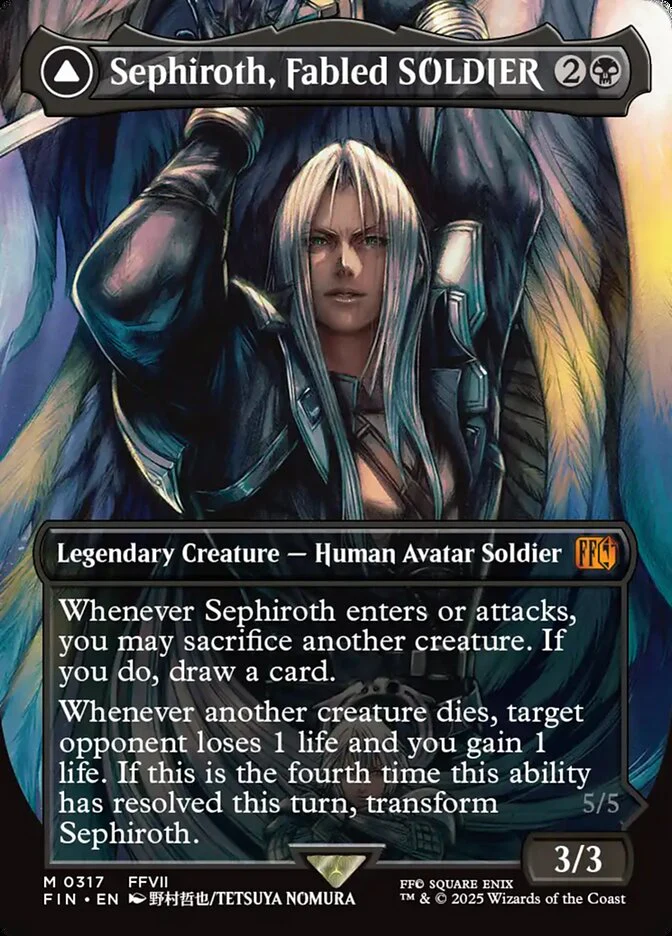 Sephiroth, Fabled SOLDIER // Sephiroth, One-Winged Angel (317) - [Borderless] Final Fantasy (FIN)