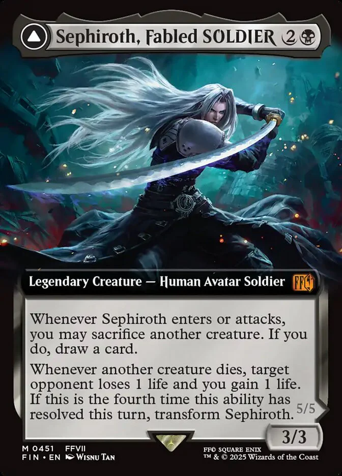 Sephiroth, Fabled SOLDIER // Sephiroth, One-Winged Angel (451) - [Foil, Extended Art] Final Fantasy (FIN)