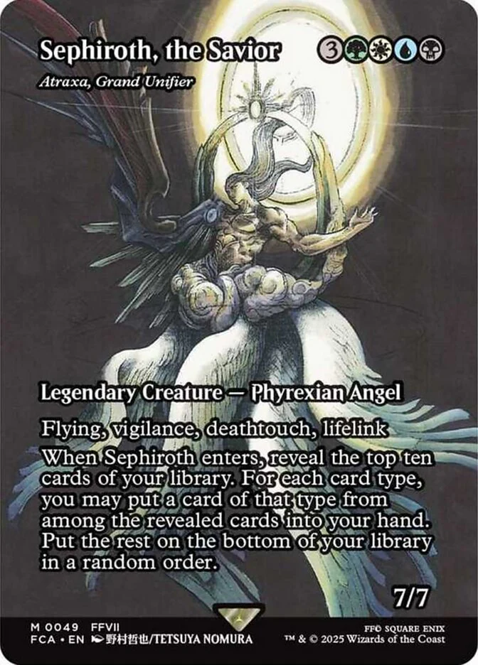 Sephiroth, the Savior - Atraxa, Grand Unifier (49) - [Borderless] Final Fantasy: Through the Ages (FCA)