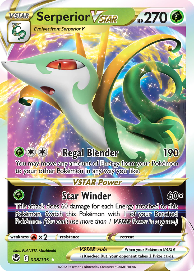 Serperior VSTAR (8/195) - [Holo Foil] Silver Tempest (SIT)