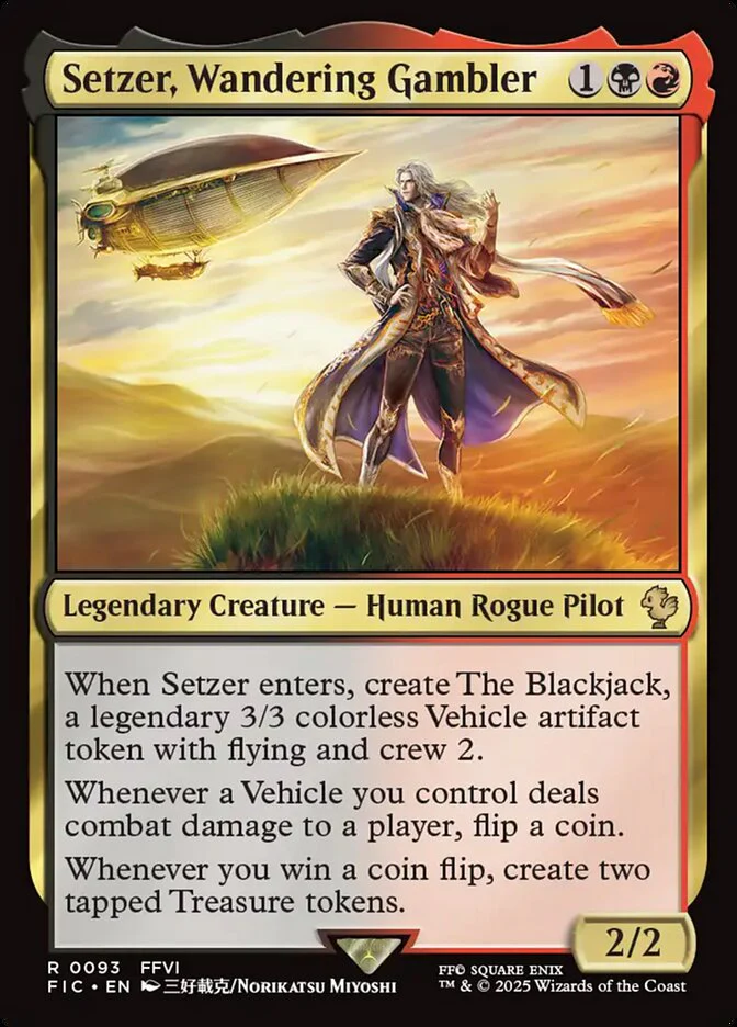 Setzer, Wandering Gambler (93) - [Surge Foil] Final Fantasy Commander (FIC)