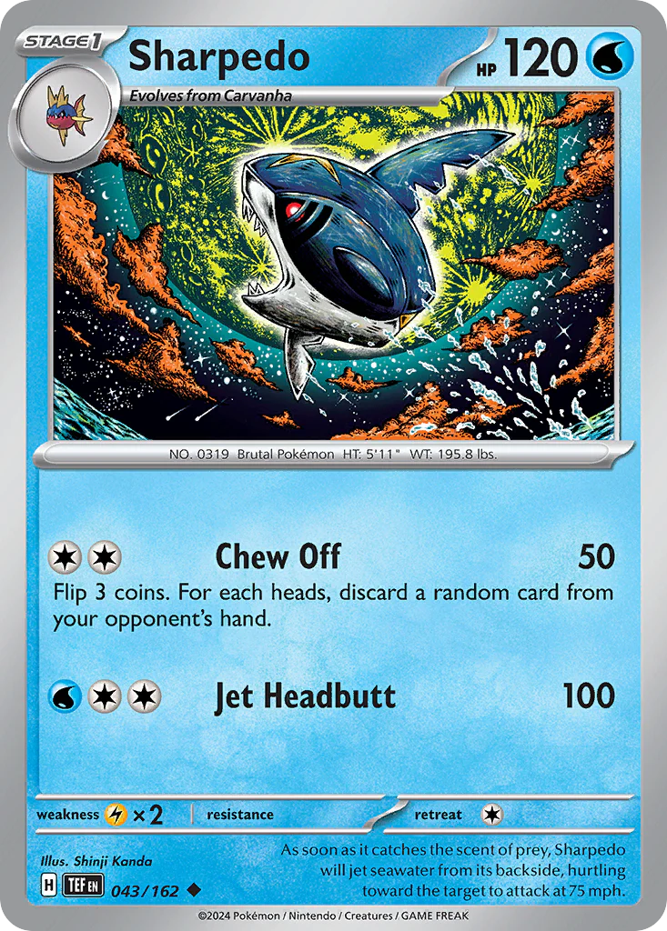 Sharpedo (43/162) - [Reverse Holo] Temporal Forces (TEF)