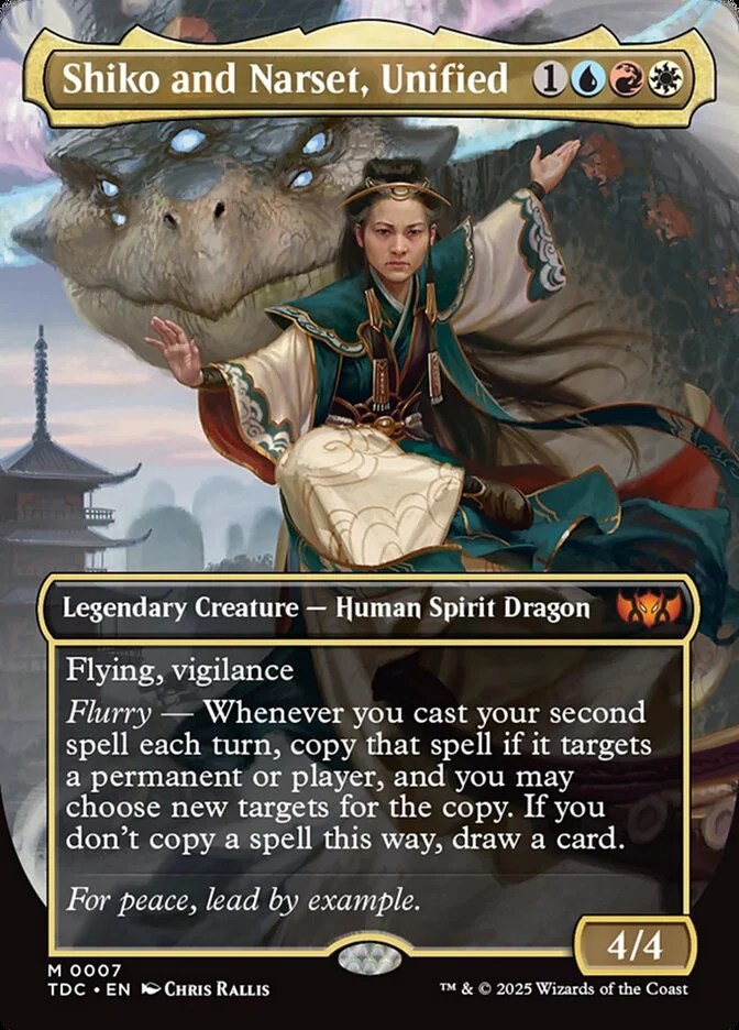 Shiko and Narset, Unified - [Borderless] Tarkir: Dragonstorm Commander (TDC)