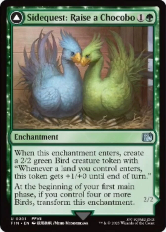 Sidequest: Raise a Chocobo // Black Chocobo (201) - [Foil] Final Fantasy (FIN)
