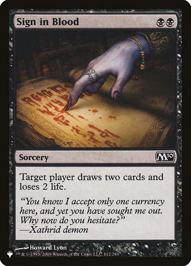 Sign in Blood - The List (PLST)